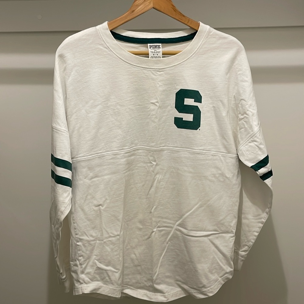 Michigan State Spartans fan long-sleeve Victoria’s Secret PINK; size M
